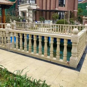 黑龙江黄金麻花岗岩石材栏杆，扶手，将军柱，花瓶柱