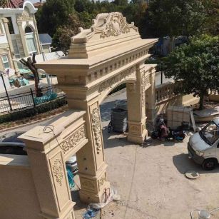 黑龙江 黄金麻荔枝面花岗岩别墅门楼