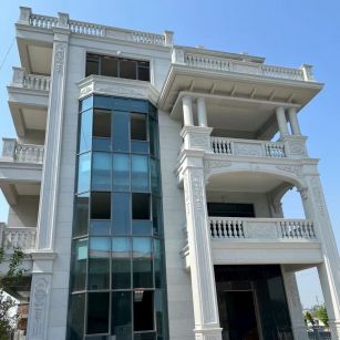 黑龙江 白麻花岗岩别墅外墙干挂效果展示