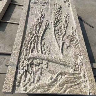 黑龙江 黄金麻雕刻板浮雕迎客松