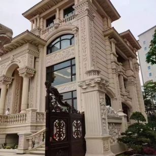 黑龙江 黄金麻花岗岩别墅外墙干挂效果展示