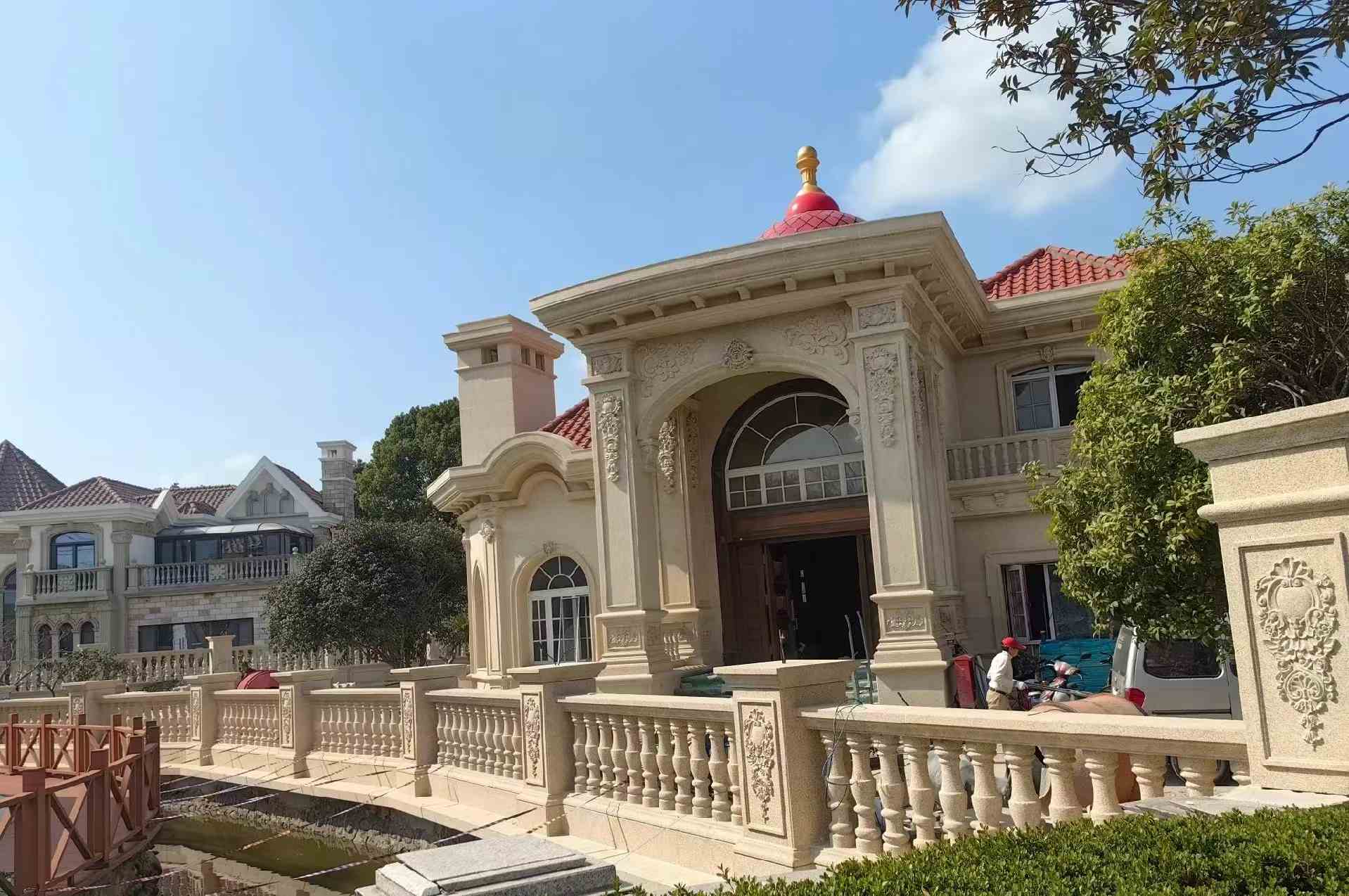 黑龙江 黄金麻花岗岩欧式别墅