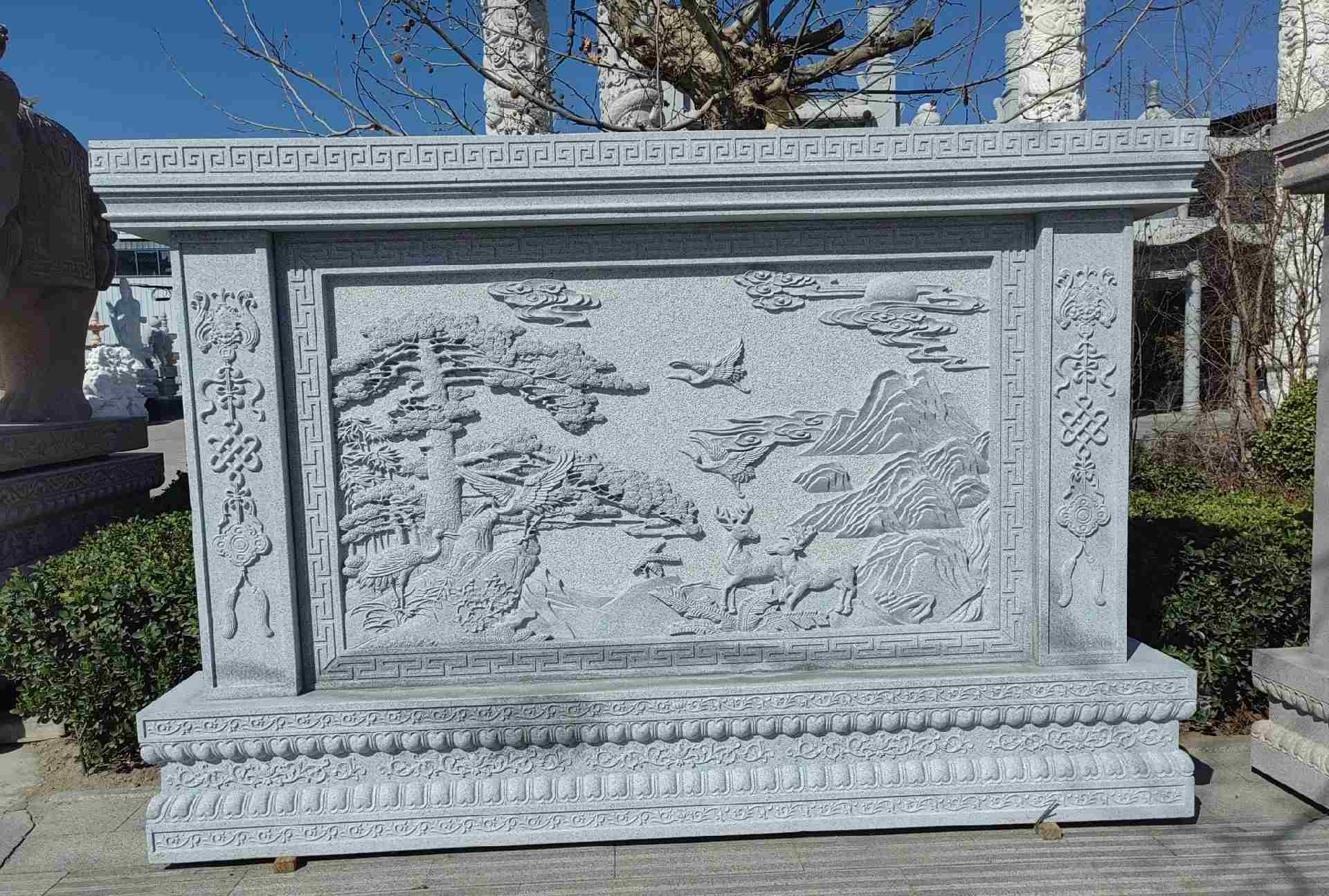 黑龙江 芝麻白大型照壁，屏风，影壁