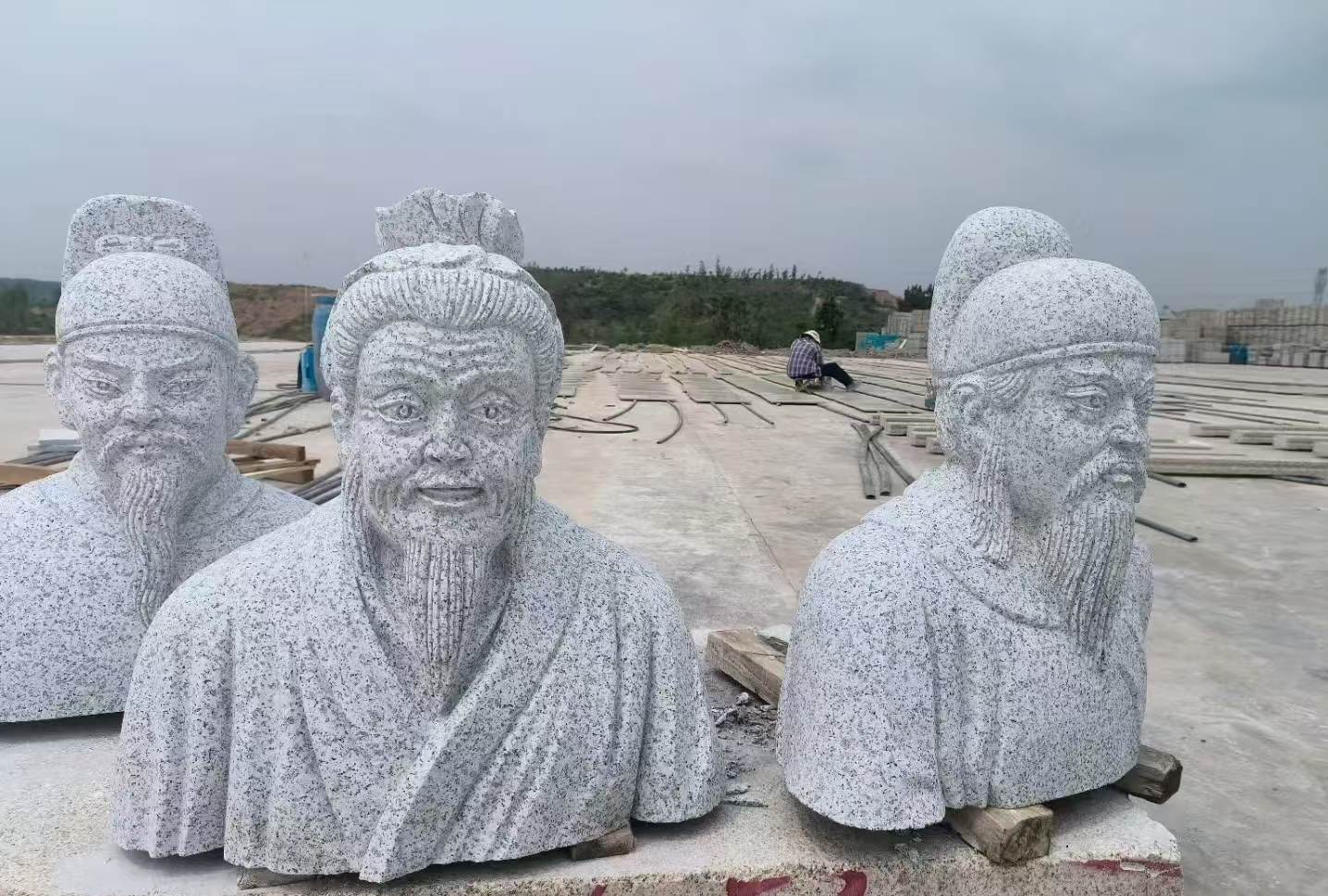 黑龙江 白麻花岗岩石材人物立体雕刻