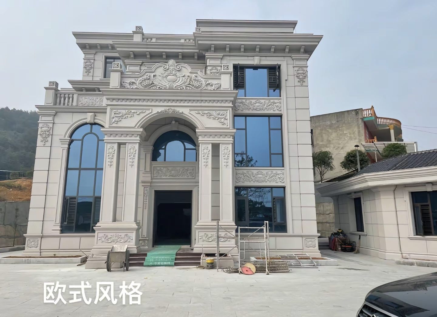 黑龙江 白麻花岗岩别墅外墙干挂