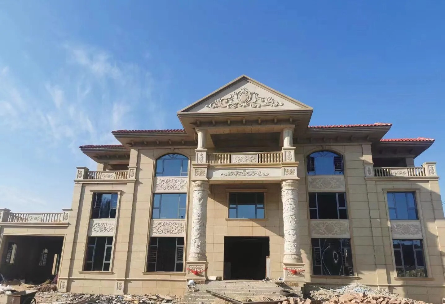 黑龙江 黄金麻花岗岩别墅外墙干挂