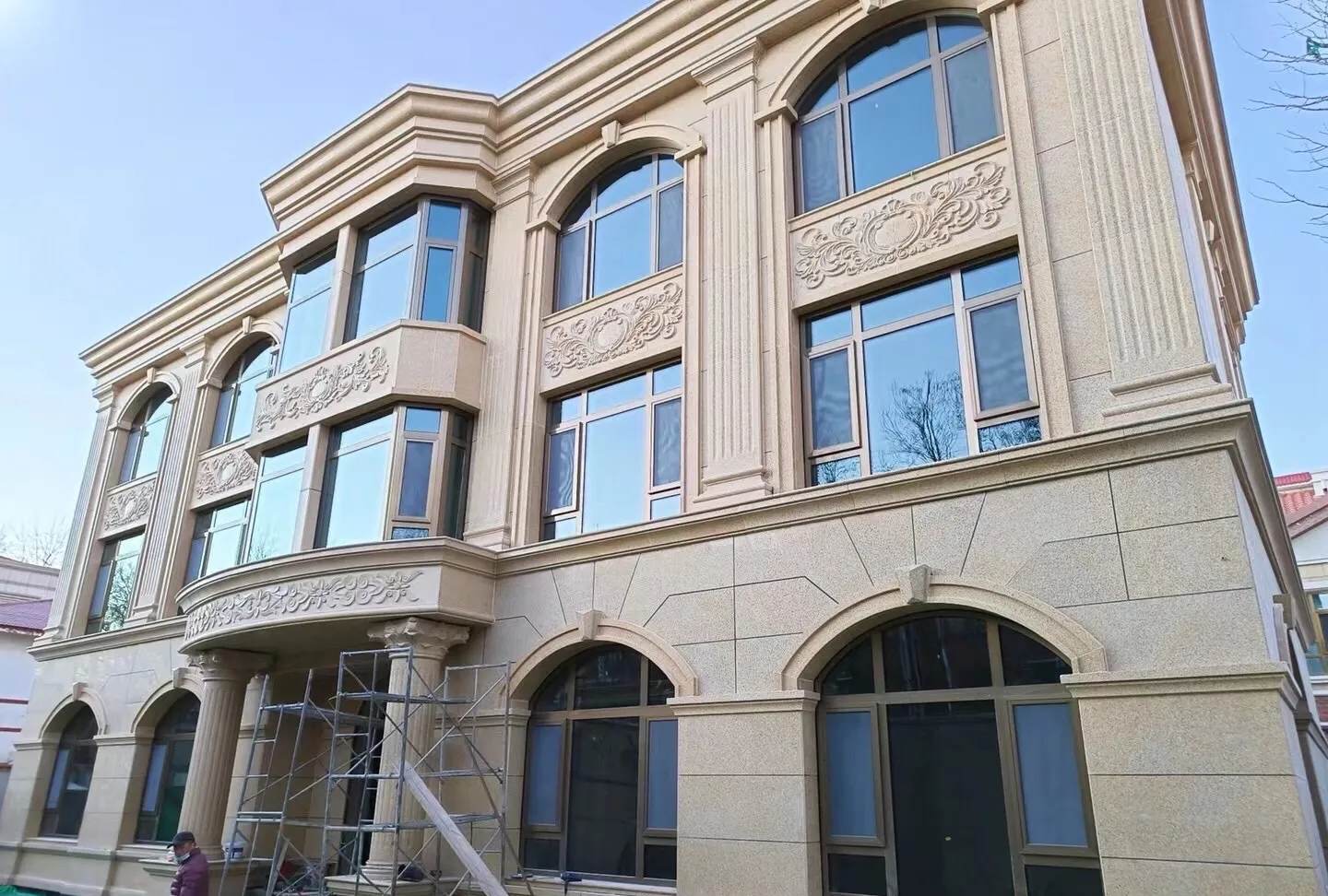 黑龙江 黄金麻花岗岩别墅外墙干挂